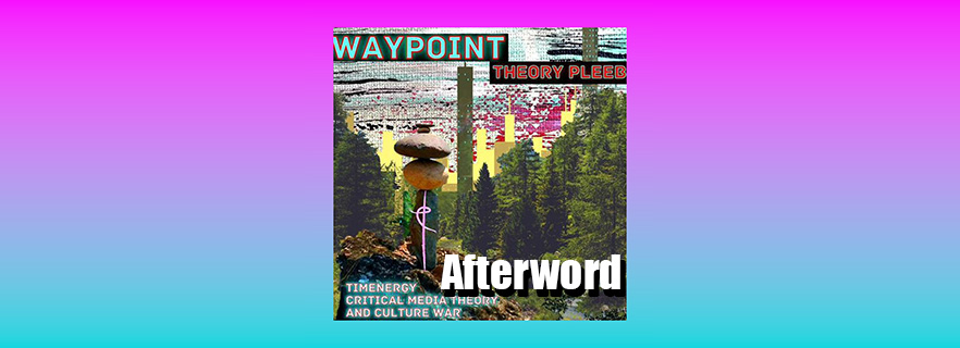 Image of Waypoint, the book, over a colorful gradient background.